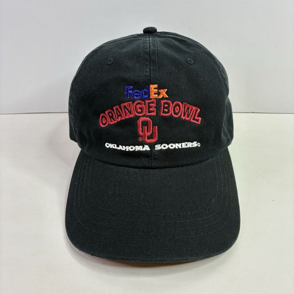 VTG Y2K Fed Ex Orange Bowl Oklahoma Sooners Adjustable Hat Cap National Champs